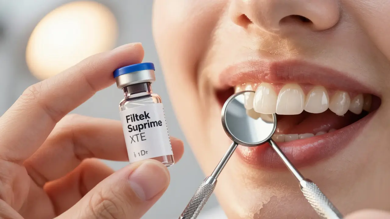 High-quality composite material vial beside a mirror reflecting a natural-looking veneer.