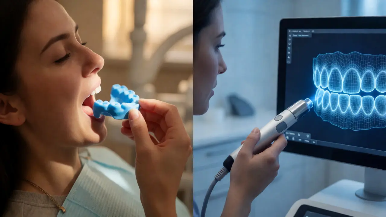 Porovnání klasického otisku a digitálního skenování zubů